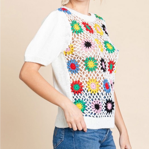 Flower Knit Sweater - Picture 3 of 6